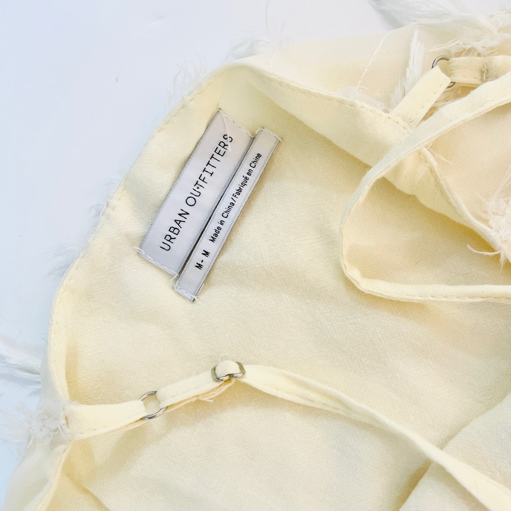Cocktail Dress - Ivory Feather Mini Dress - Picture 5 of 6